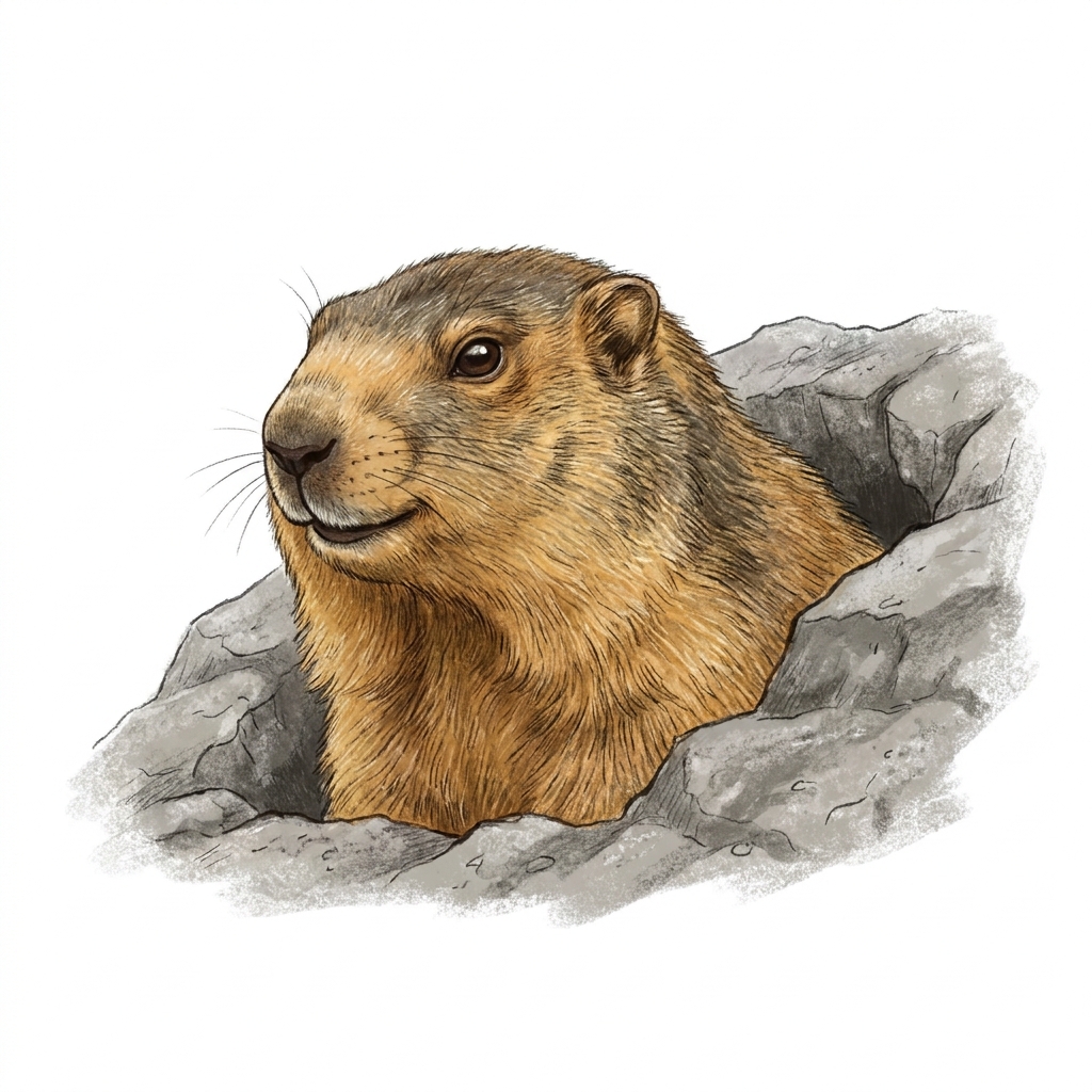 Motti peeking from the burrow